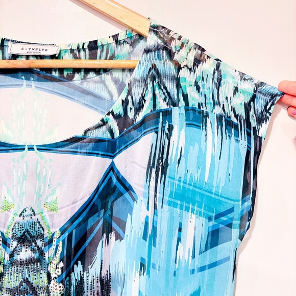 S-TWELVE Green top with rhinestones - Picture 3 of 5